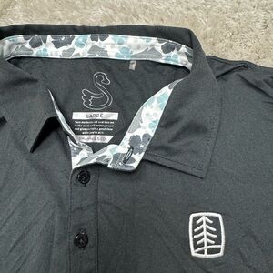 Swannies Men's Polo Shirt - Black with White Accents